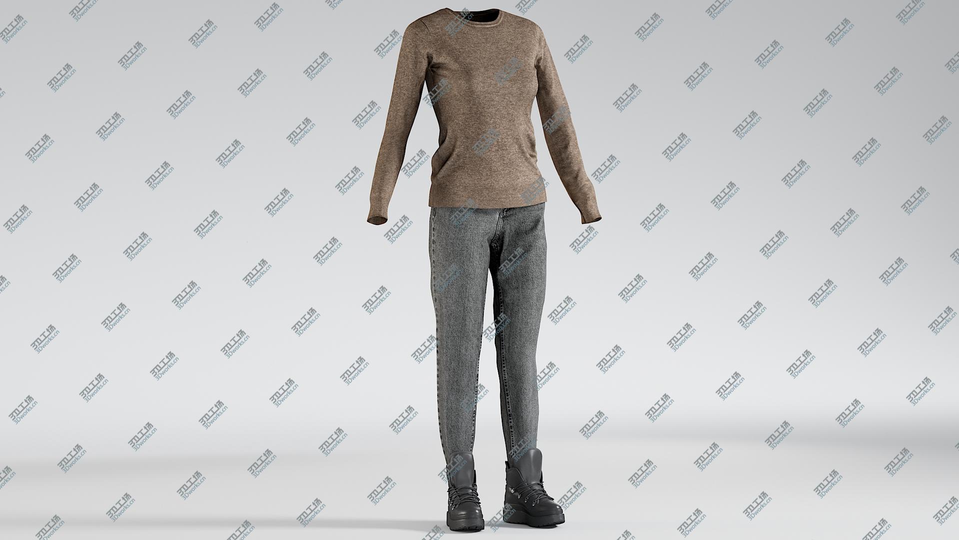 images/goods_img/20210319/Women's Jeans with Pullover and Boots 3D/3.jpg